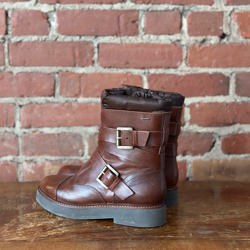 Geox Brown Leather Ankle Boots